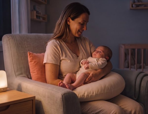 Ruído branco para o bebê posicionado a distância segura do berço
