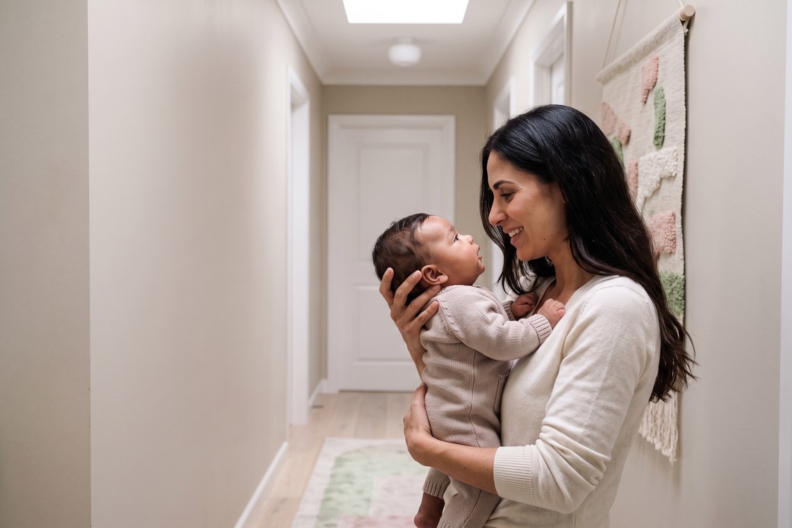 Bebê fazendo tummy time supervisionado para prevenir a cabeça chata